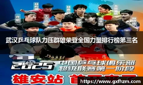 武汉乒乓球队力压群雄荣登全国力量排行榜第三名